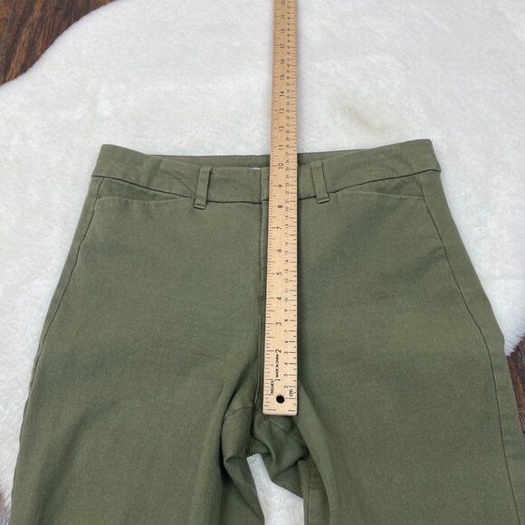 Old Navy Pixie Pants 4 Olive Green High-Rise Skinny Ankle Stretch Cotton Twill - Picture 8 of 11
